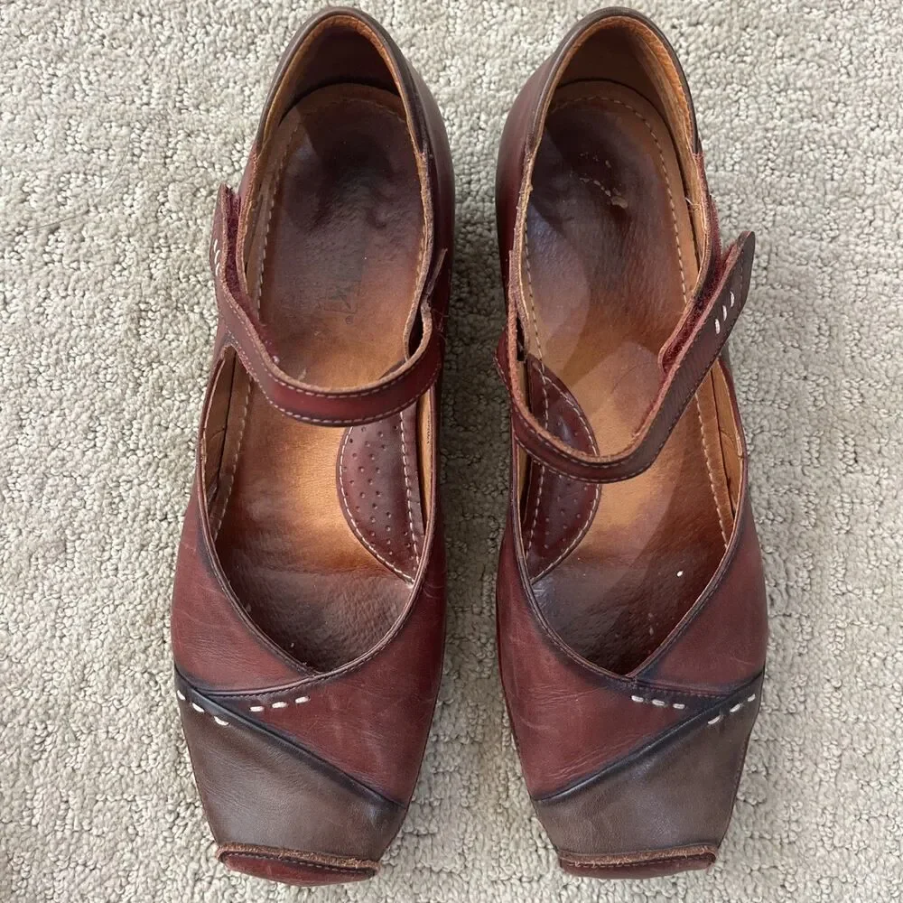 PIKOLINOS Shoes Mary Jane Pumps Gandia Arcilla Burgundy Leather Women's 41/10.5